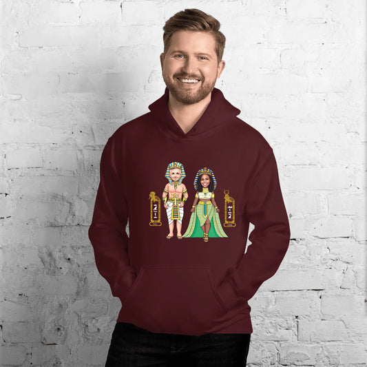 Custom Chibi Couple Hoodie | Personalized Photo to Cartoon with Name | Unisex Hoodie
