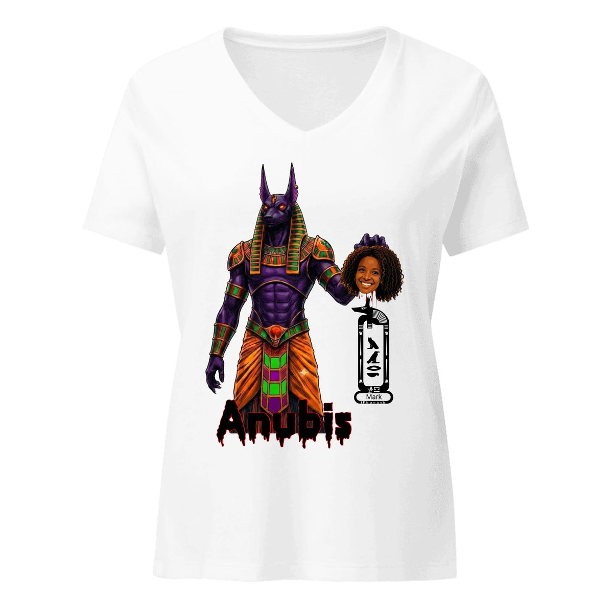 Custom Scary Halloween Costume Shirt | Personalized Photo & Name Spooky Tee | Women's Relaxed V-Neck