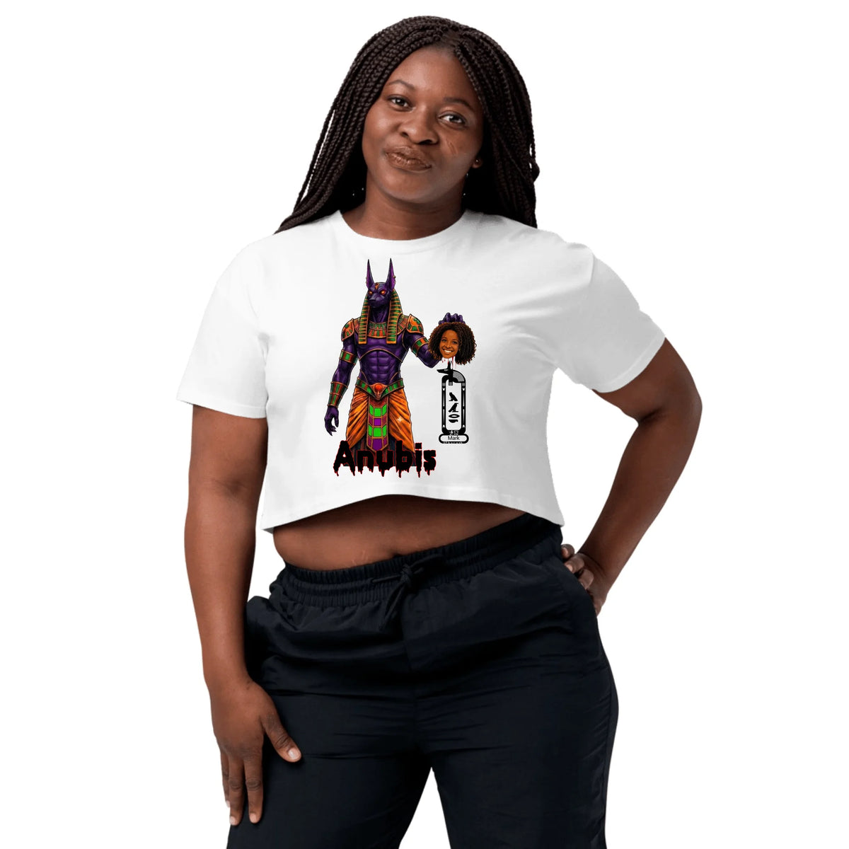 Custom Scary Halloween Costume Crop Top | Personalized Photo & Name Spooky Top | Women's Crop Top