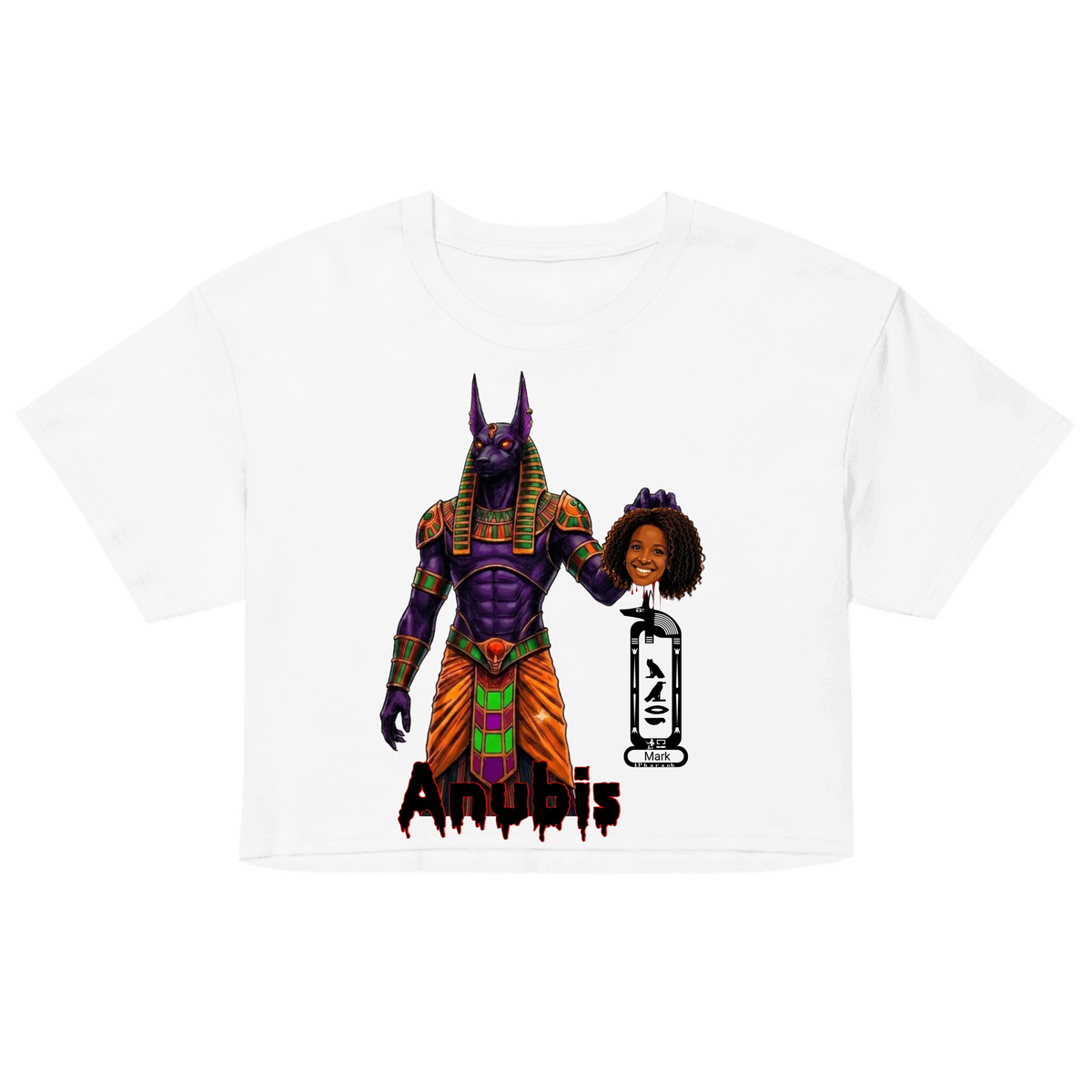 Custom Scary Halloween Costume Crop Top | Personalized Photo & Name Spooky Top | Women's Crop Top