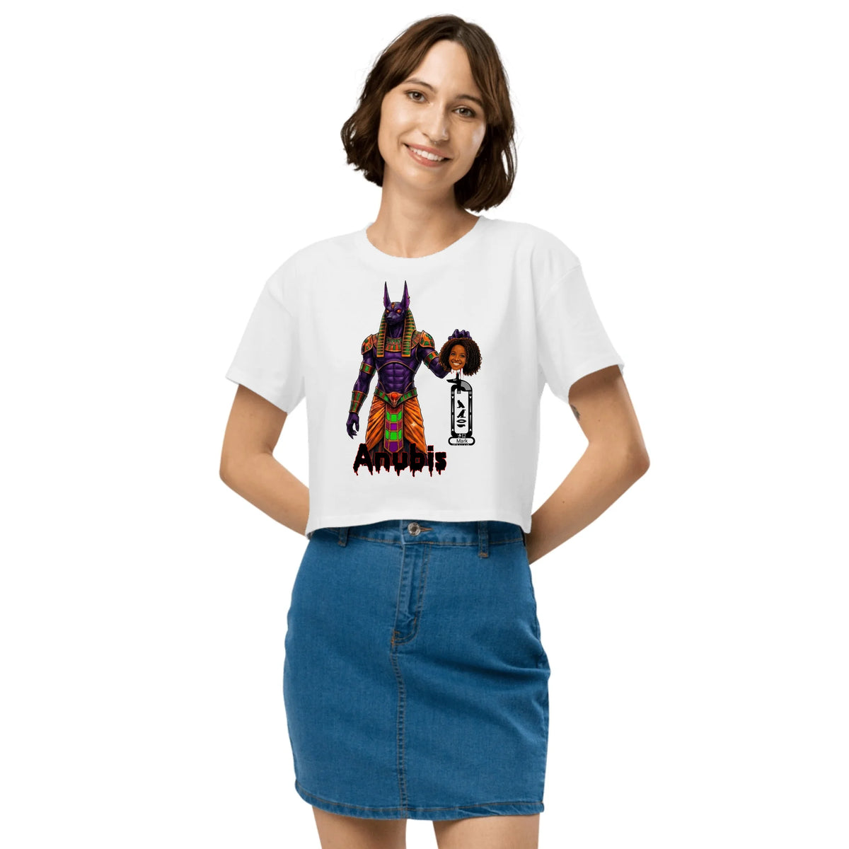Custom Scary Halloween Costume Crop Top | Personalized Photo & Name Spooky Top | Women's Crop Top