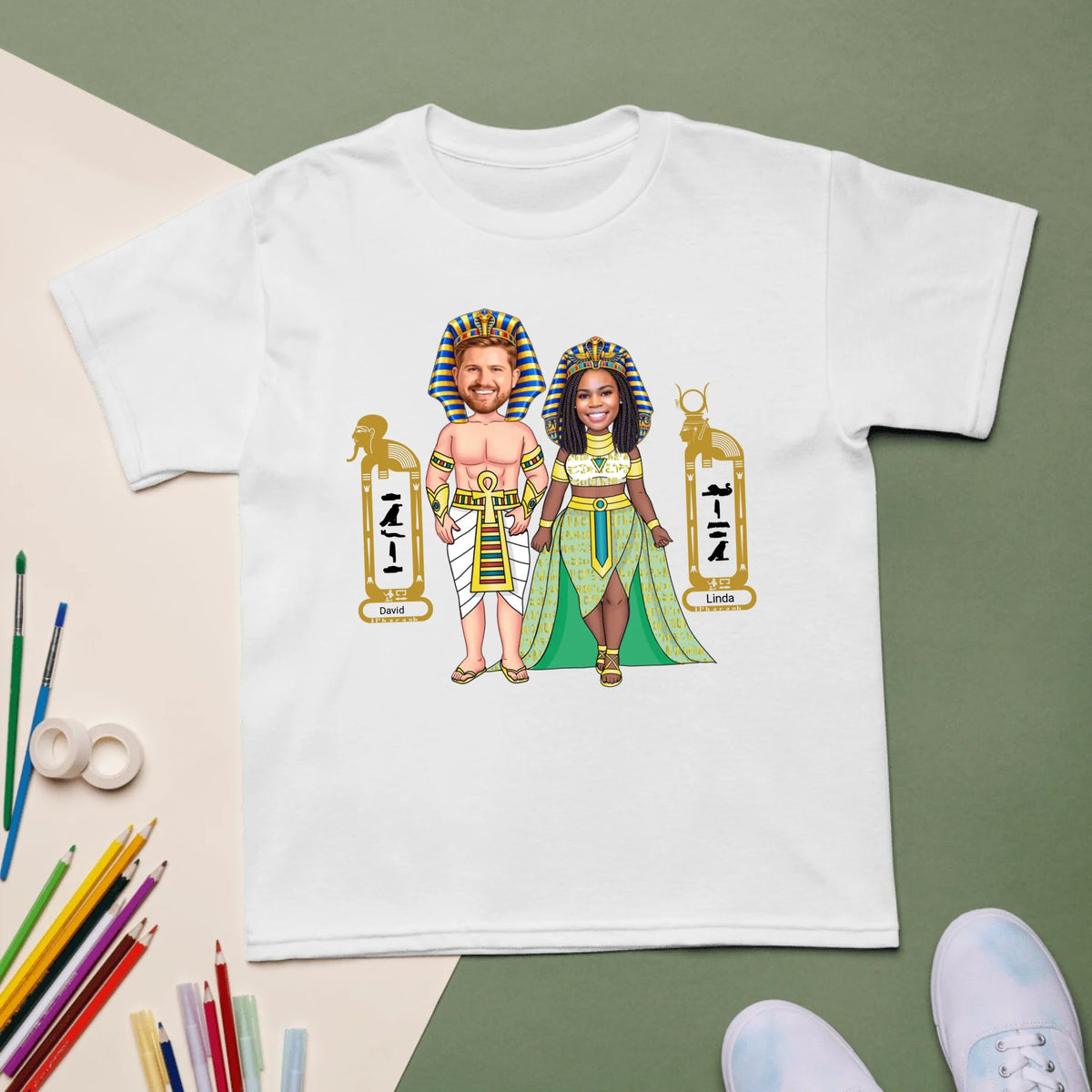 Custom Chibi Kids Shirt | Personalized Photo to Cartoon with Name | Youth Sports Tee