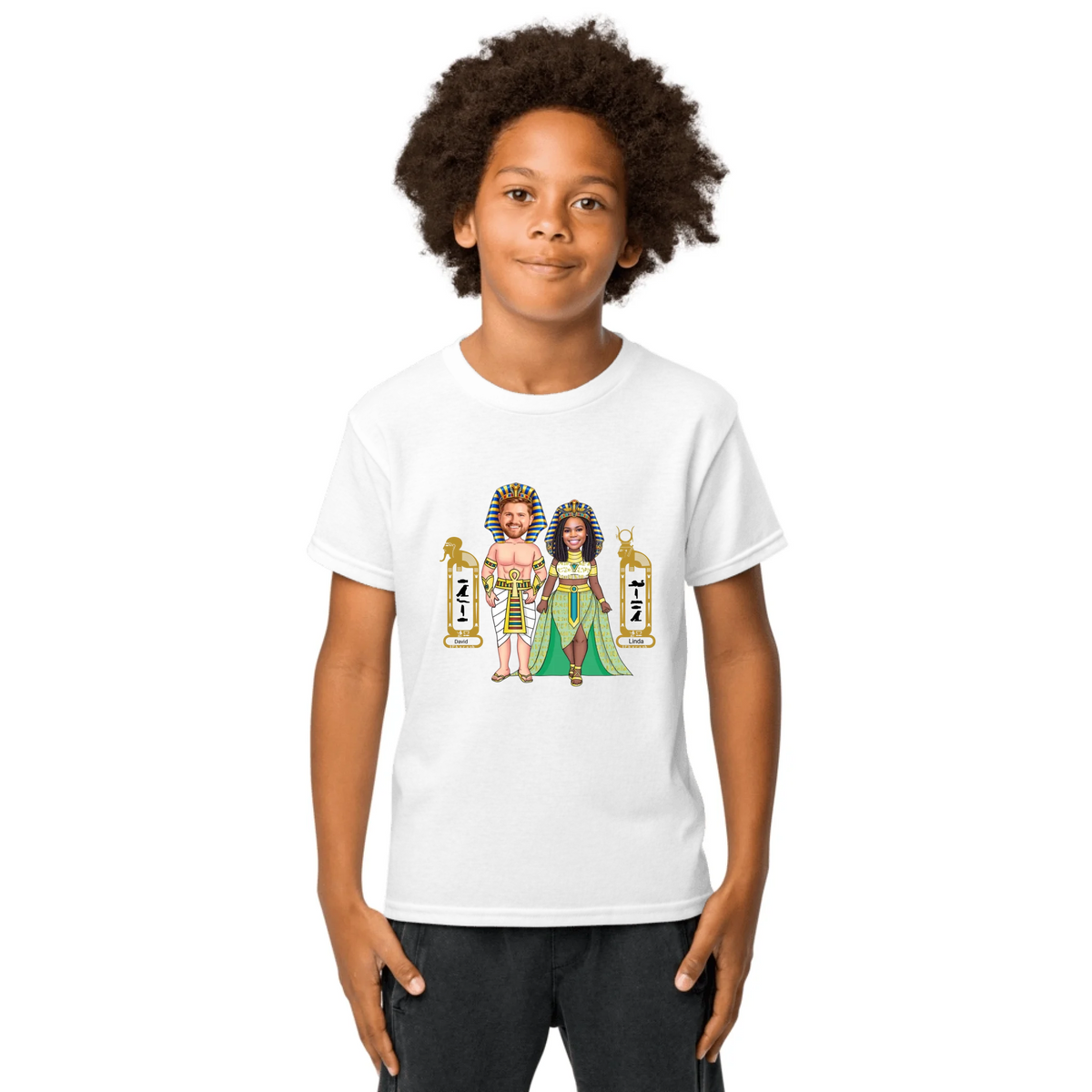 Custom Chibi Kids Shirt | Personalized Photo to Cartoon with Name | Youth Sports Tee