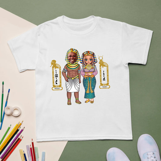 Personalized Kids Cartoon Portrait Shirt | Custom Photo Chibi Art with Name | Youth Sports Tee
