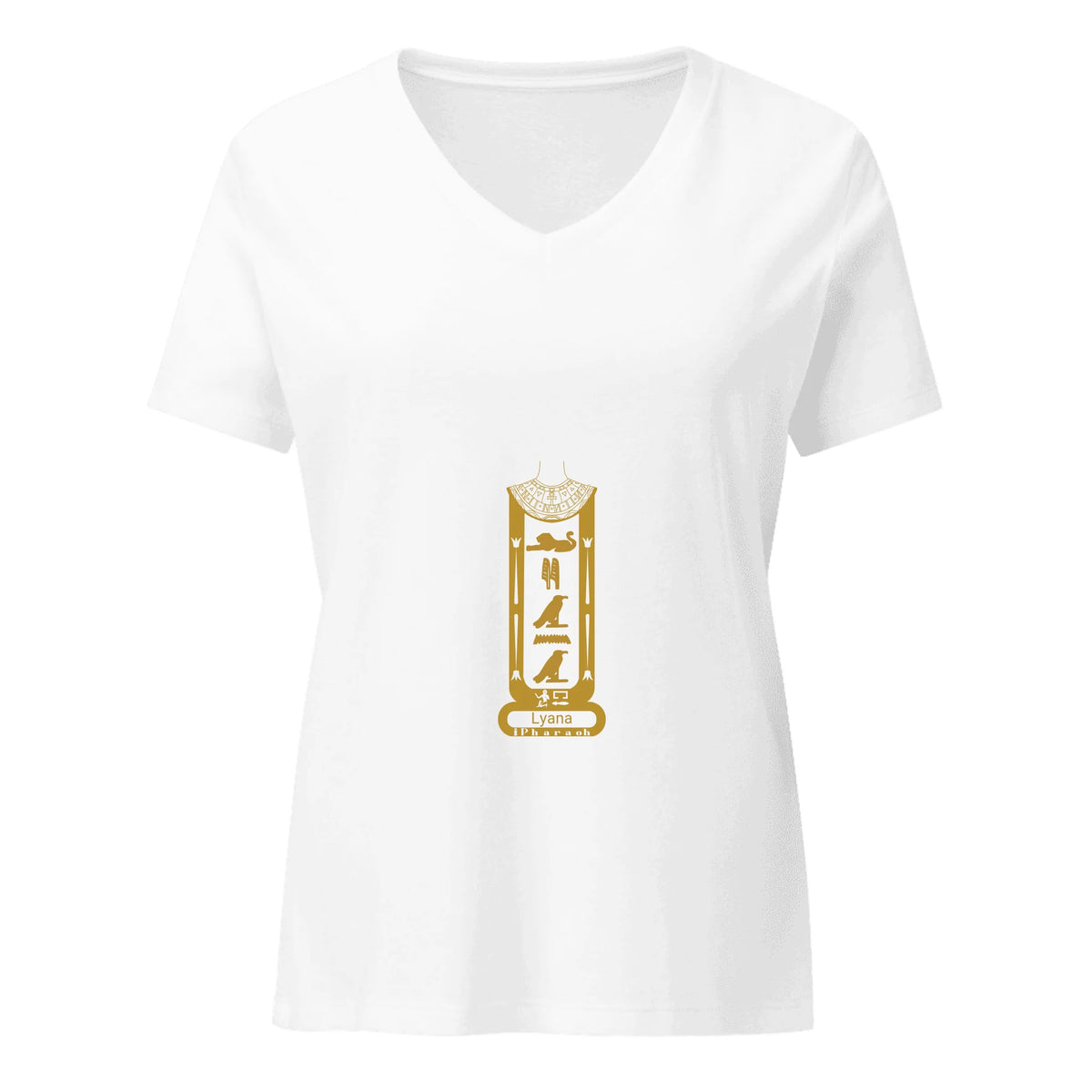 Custom Cartouche Name Shirt | Personalized Photo Portrait Tee | Women's Relaxed V-Neck