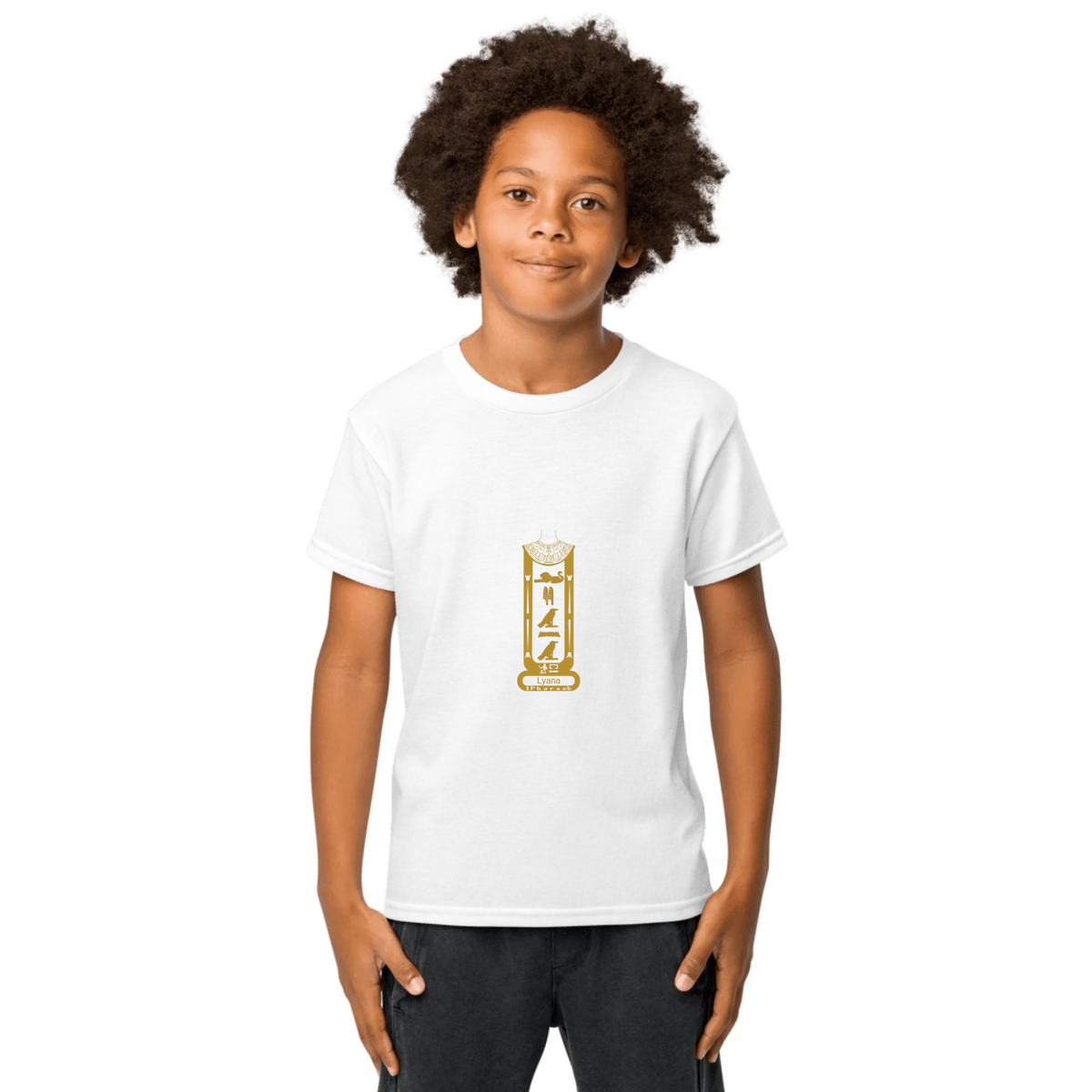 Custom Cartouche Name Kids Shirt | Personalized Photo Portrait Tee | Youth Sports Tee