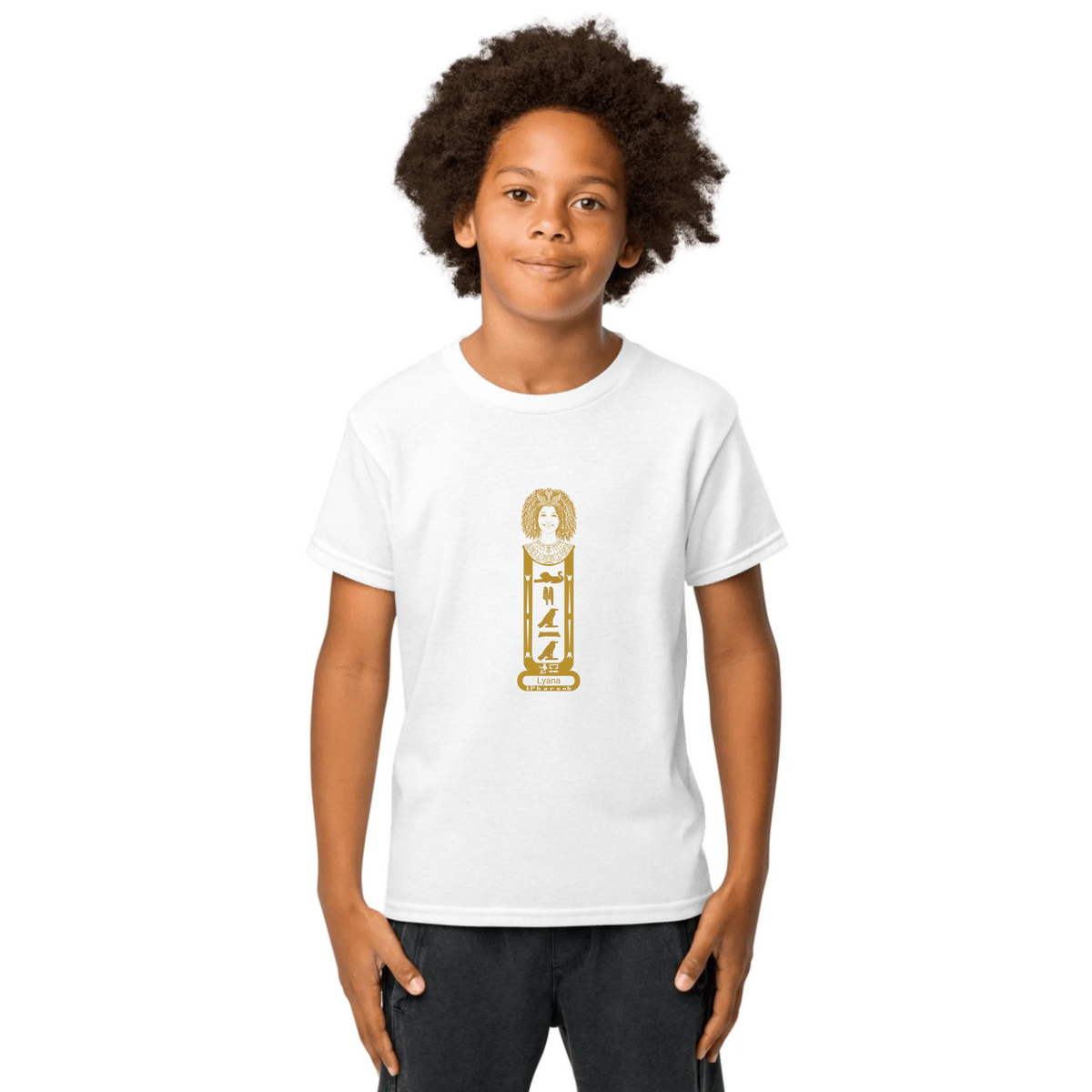Personalized Cartouche Name Kids Shirt | Custom Photo Portrait Tee | Youth Sports Tee