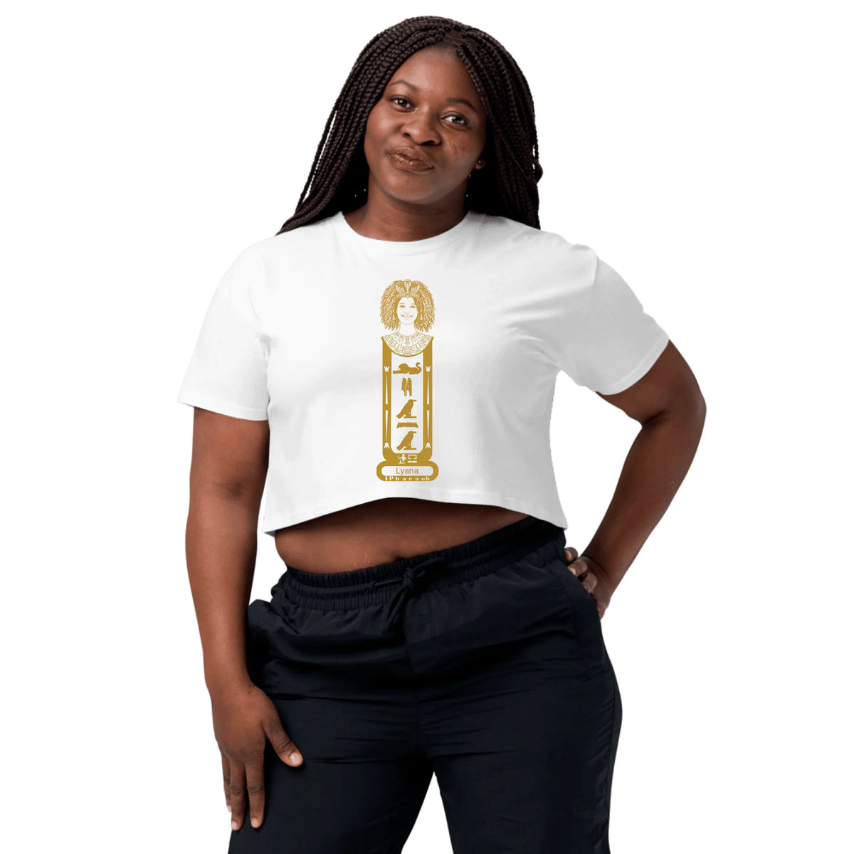 Personalized Cartouche Name Crop Top | Custom Photo Portrait Top | Women's Crop Top