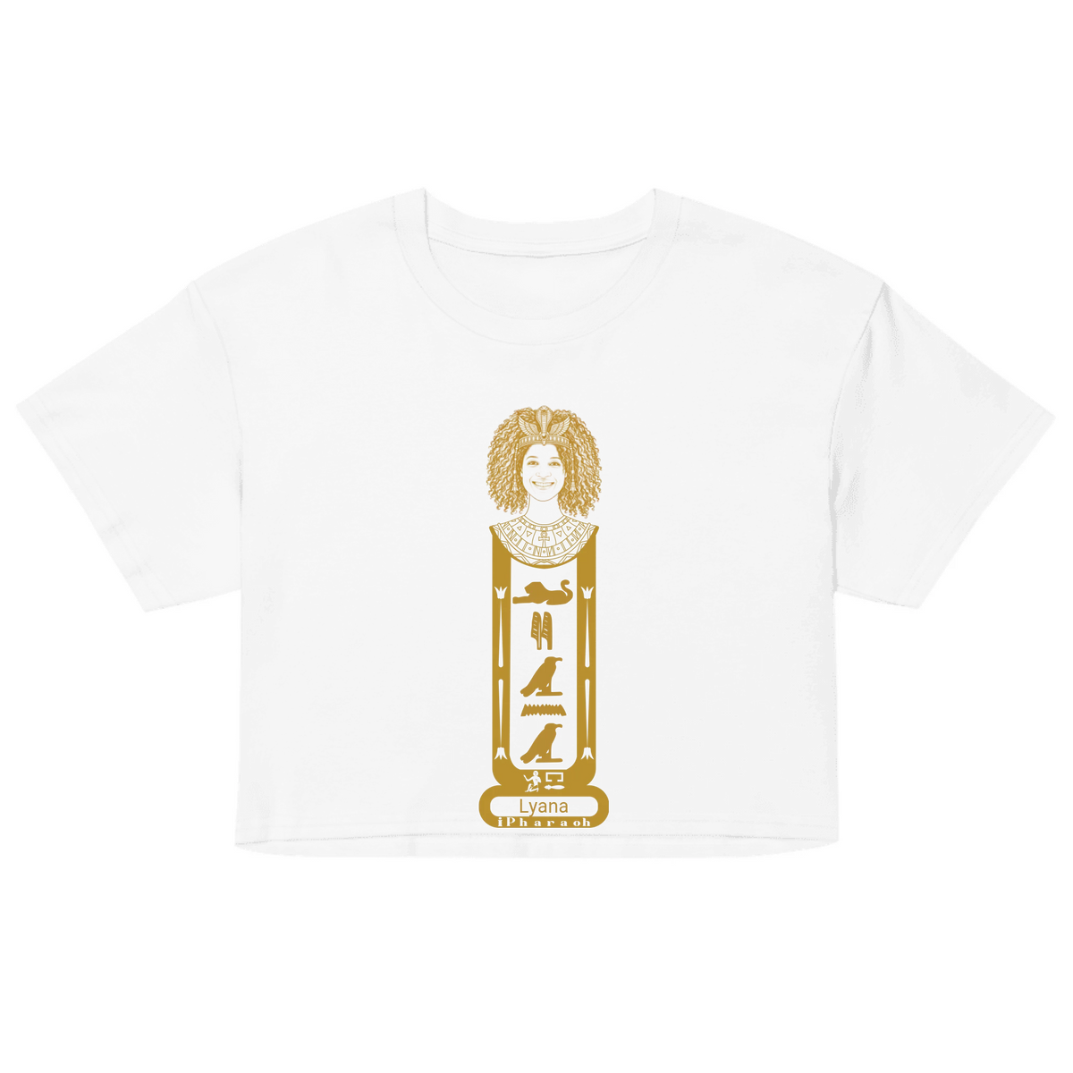 Personalized Cartouche Name Crop Top | Custom Photo Portrait Top | Women's Crop Top