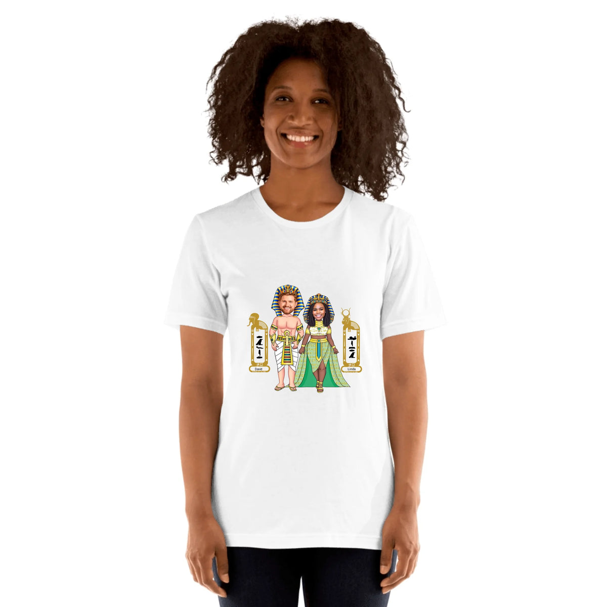 Custom Chibi Couple Shirt | Personalized Photo to Cartoon with Name | Unisex T-Shirt