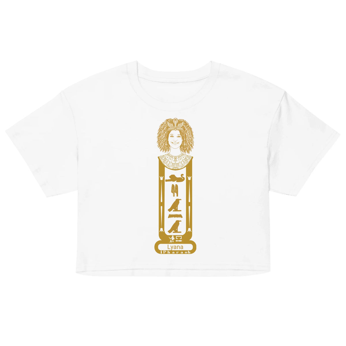Custom Cartouche Name Crop Top | Personalized Photo Portrait Top | Women's Crop Top