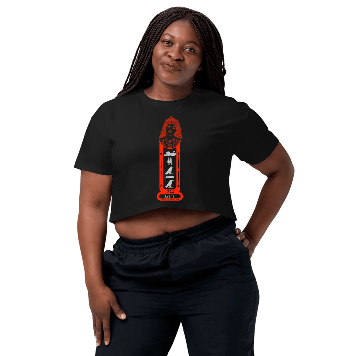 Custom Cartouche Name Crop Top | Personalized Photo Portrait Top | Women's Crop Top
