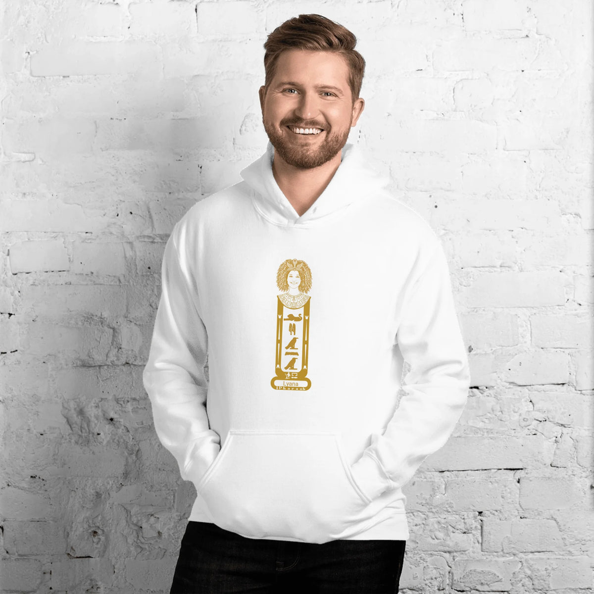 Custom Cartouche Name Hoodie | Personalized Photo Portrait Hoodie | Unisex Hoodie