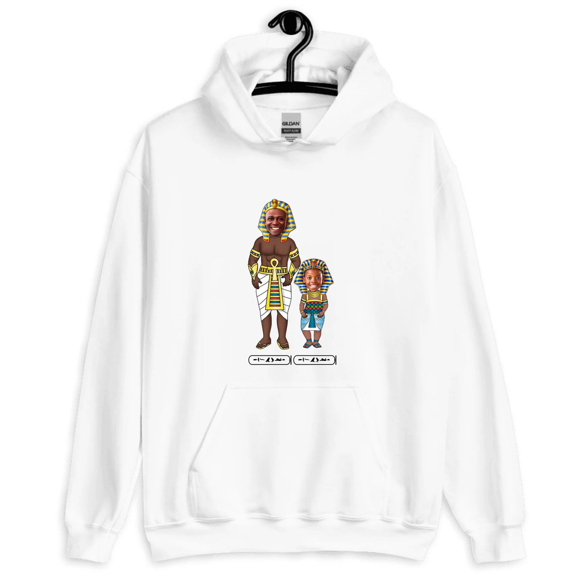 Custom Family Chibi Portrait Hoodie | Personalized Dad and Kids Photo Cartoon with Names | Unisex Hoodie