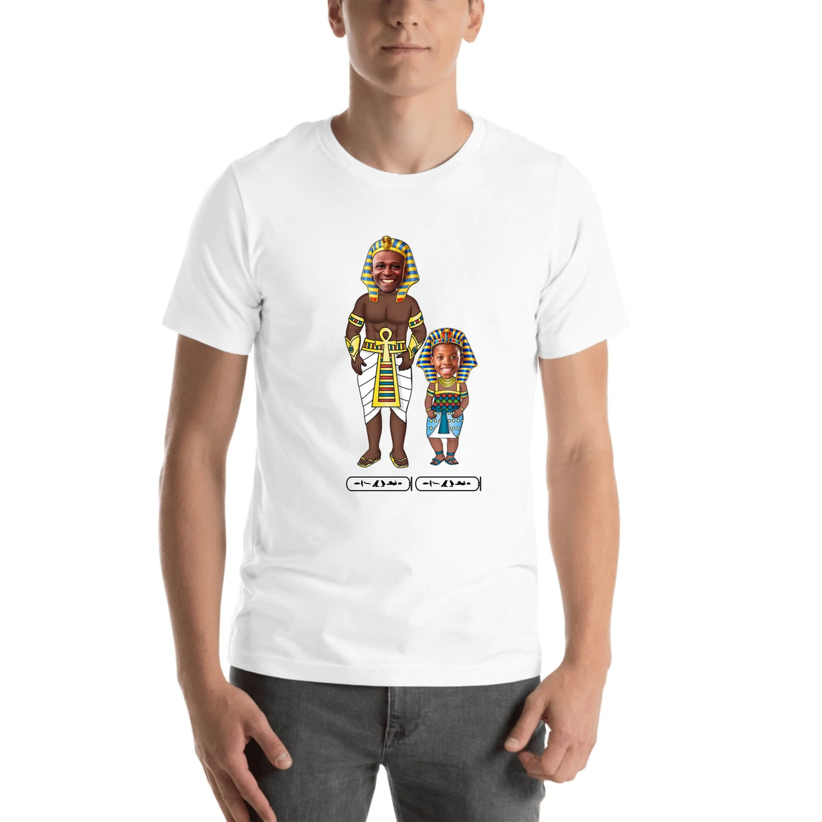 Custom Family Chibi Portrait Shirt | Personalized Dad and Kids Photo Cartoon with Names | Unisex T-Shirt