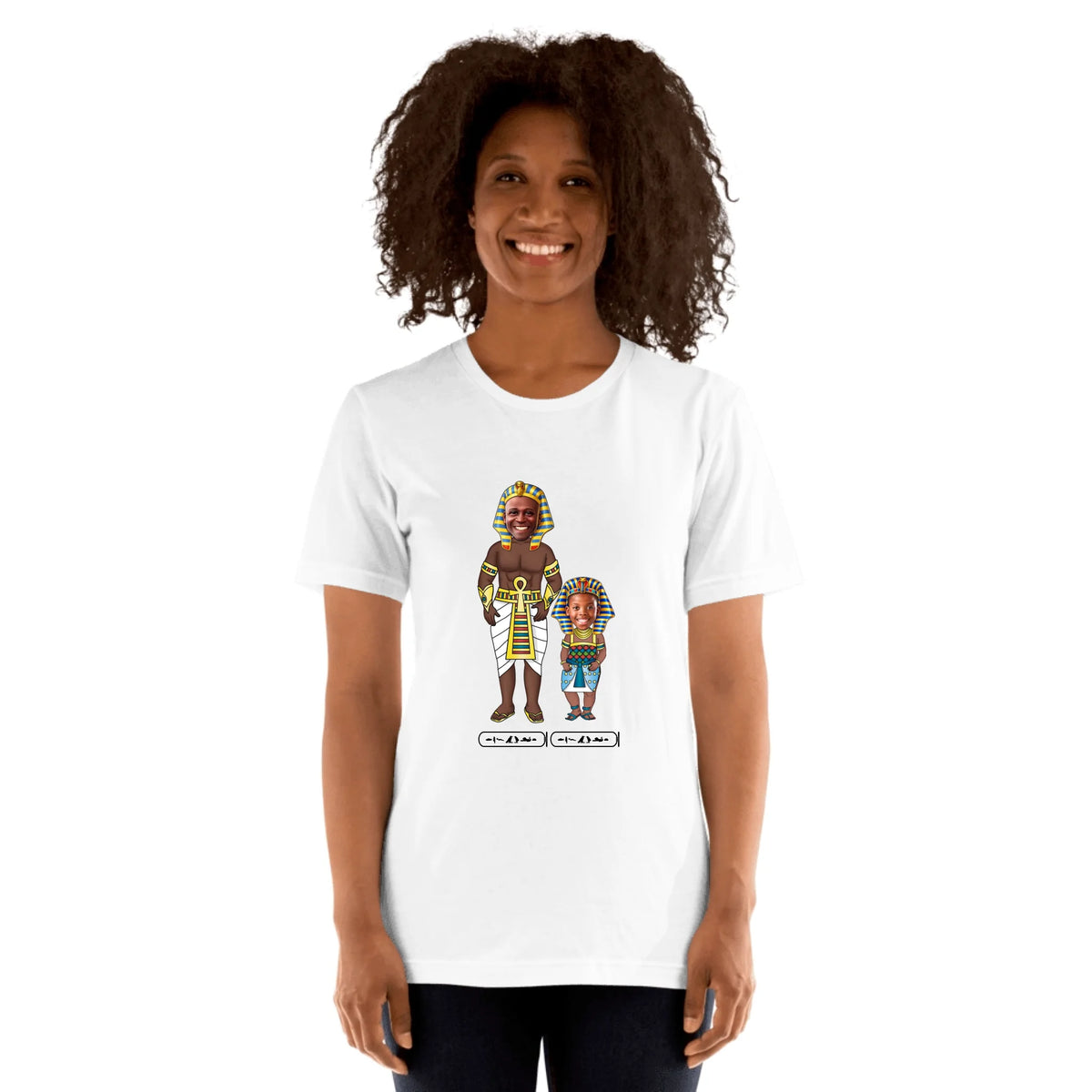 Custom Family Chibi Portrait Shirt | Personalized Dad and Kids Photo Cartoon with Names | Unisex T-Shirt