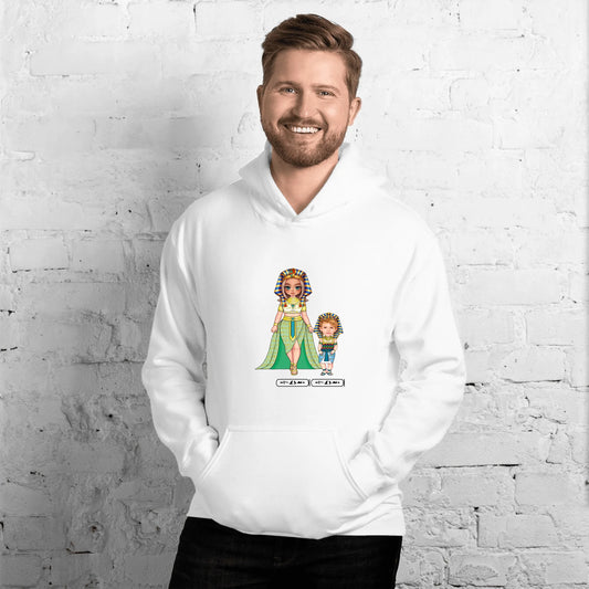 Custom Family Chibi Portrait Hoodie | Personalized Mom and Kids Photo Cartoon with Names | Unisex Hoodie