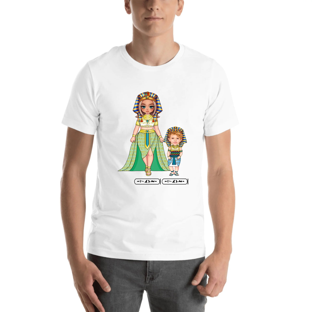 Custom Family Chibi Portrait Shirt | Personalized Mom and Kids Photo Cartoon with Names | Unisex T-Shirt