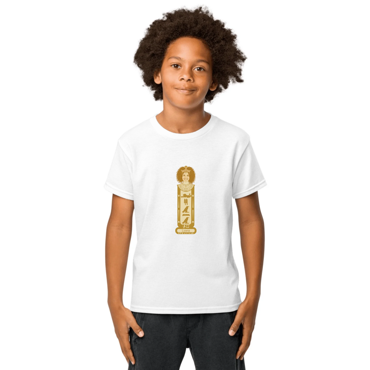 Personalized Photo Portrait Kids Shirt | Custom Name Cartouche Design | Youth Sports Tee