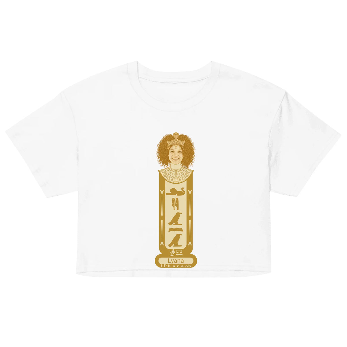 Personalized Photo Portrait Crop Top | Custom Name Cartouche Design | Women's Crop Top