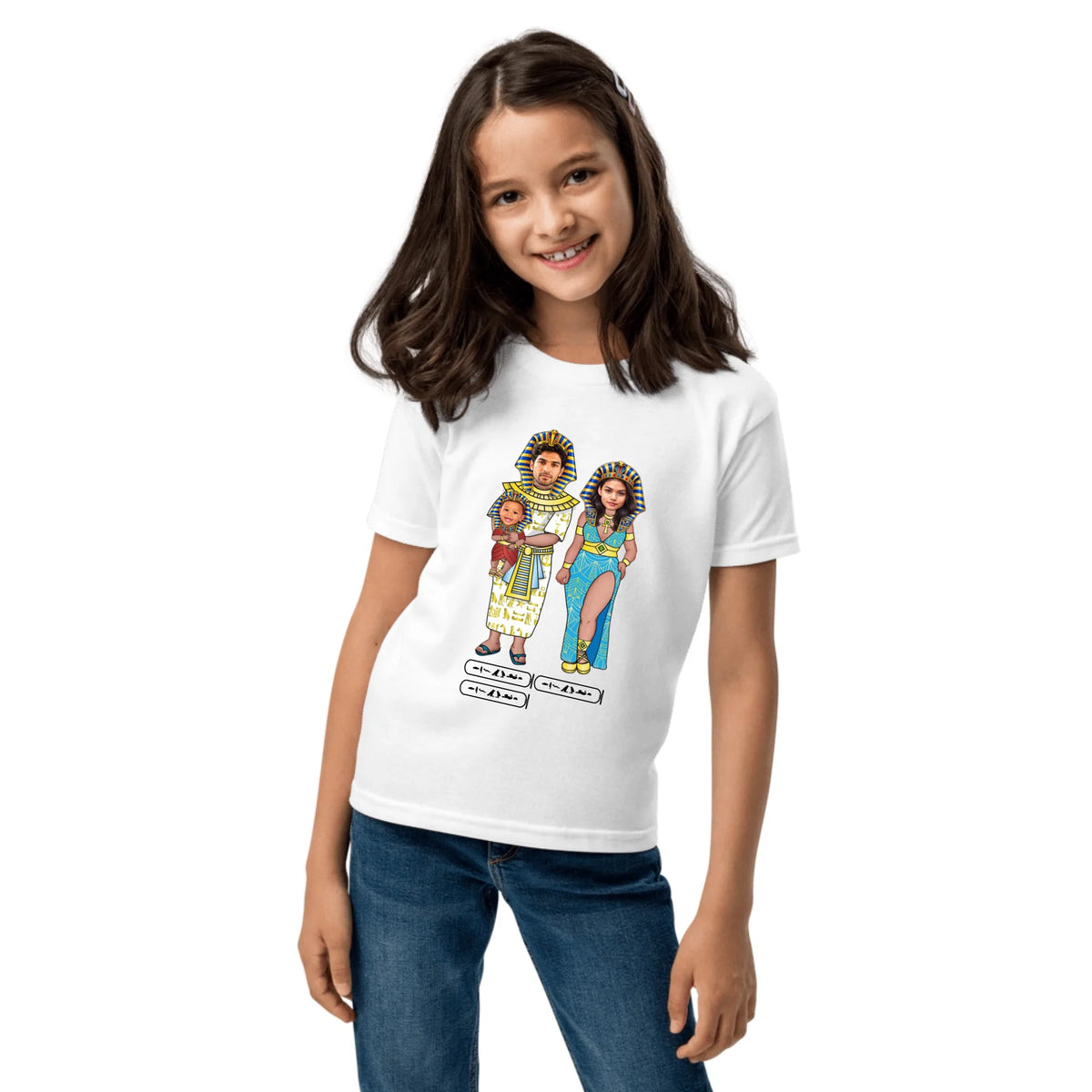 New Baby Gift | Custom New Parents Chibi Family Portrait with Photo Upload and Names | Youth T-Shirt