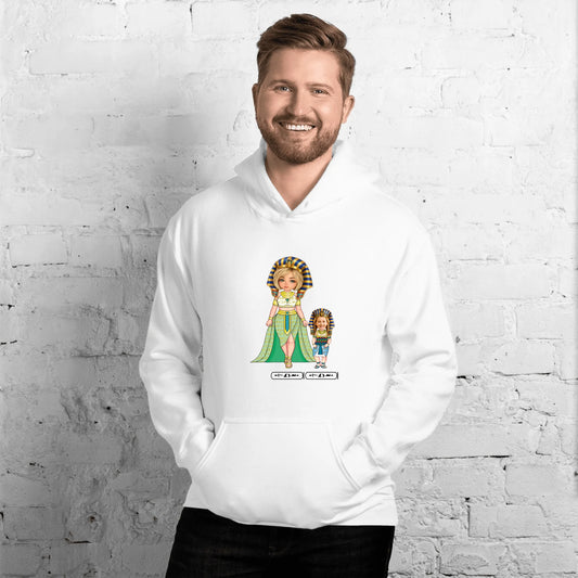 Custom Family Chibi Portrait Hoodie | Personalized Mom and Kids Photo Cartoon with Names | Unisex Hoodie