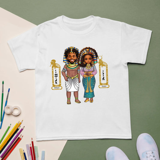 Personalized Kids Cartoon Portrait Shirt | Custom Photo Chibi Art with Name | Youth Sports Tee