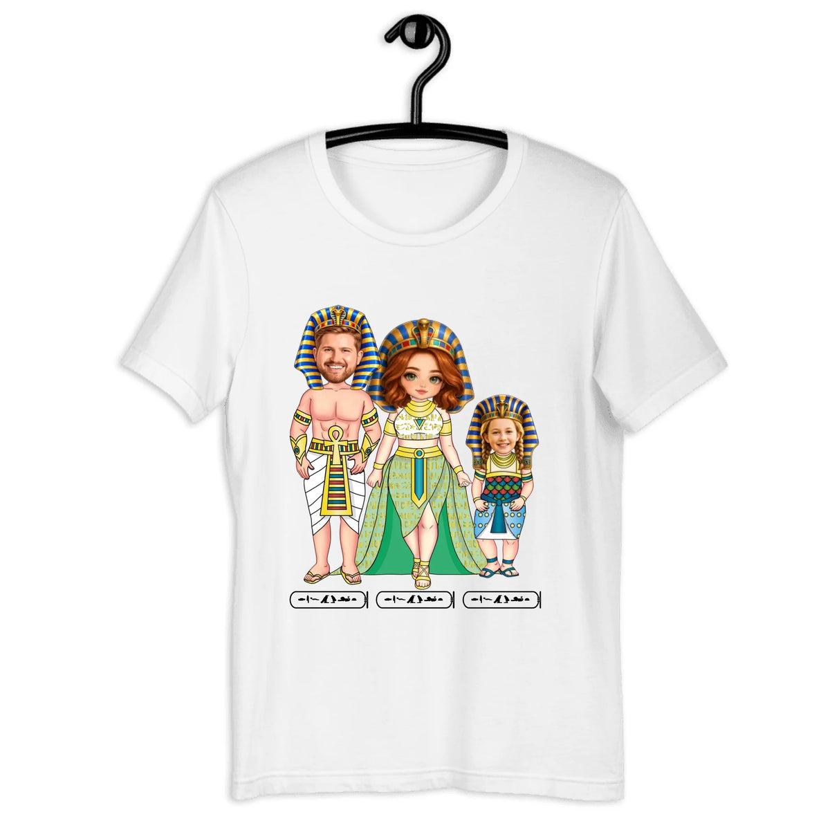 Personalized Chibi Family Portrait T-Shirt - Custom Names for Mom, Dad and Kids