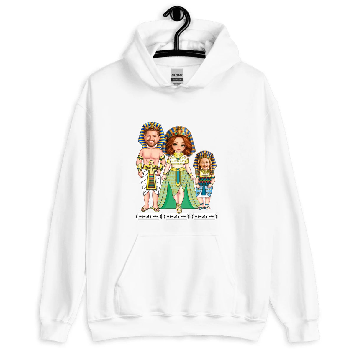 Custom Chibi Family Portrait Hoodie - Personalized Names for Mom, Dad and Kids