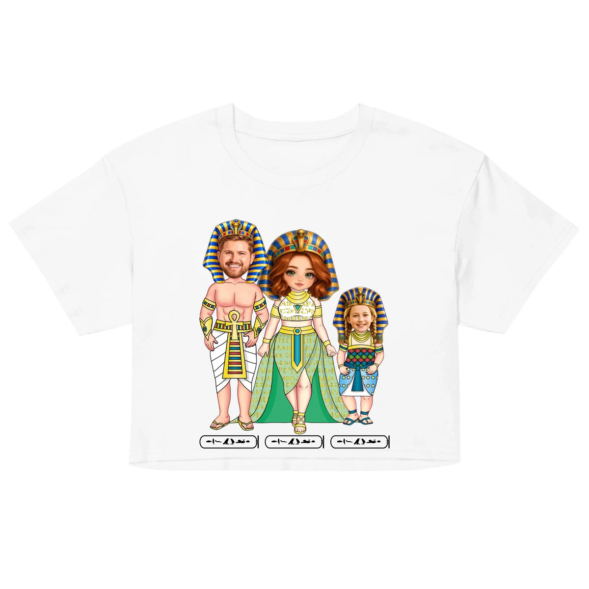Custom Chibi Family Crop Top - Personalized Names for Mom, Sister and Kids