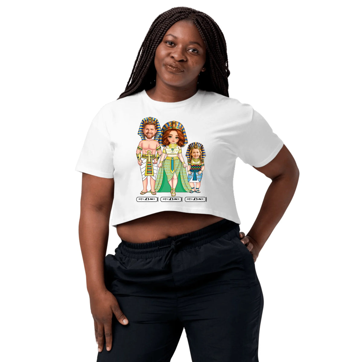Custom Chibi Family Crop Top - Personalized Names for Mom, Sister and Kids