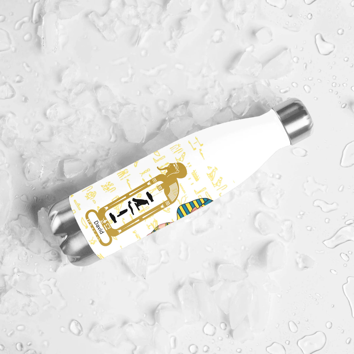 Personalized Couple's Water Bottle, Christmas Gift for Couples, Custom Your Name Chibi Insulated Bottle