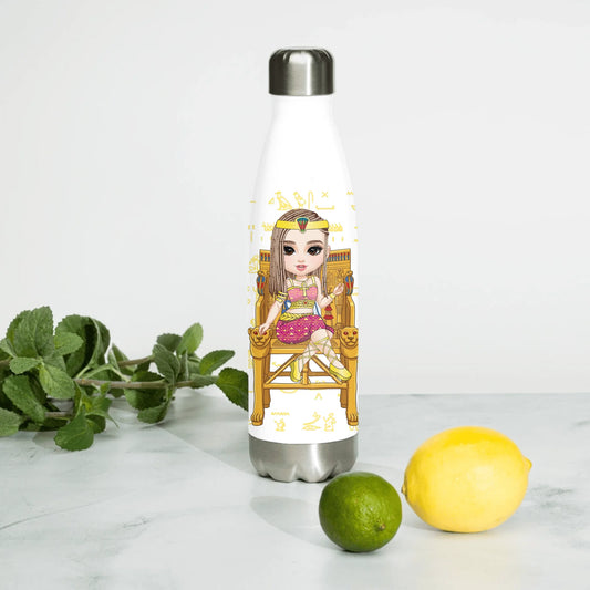 Personalized Female Coworker Chibi Water Bottle, Christmas Gift, Custom Your Name Insulated Bottle