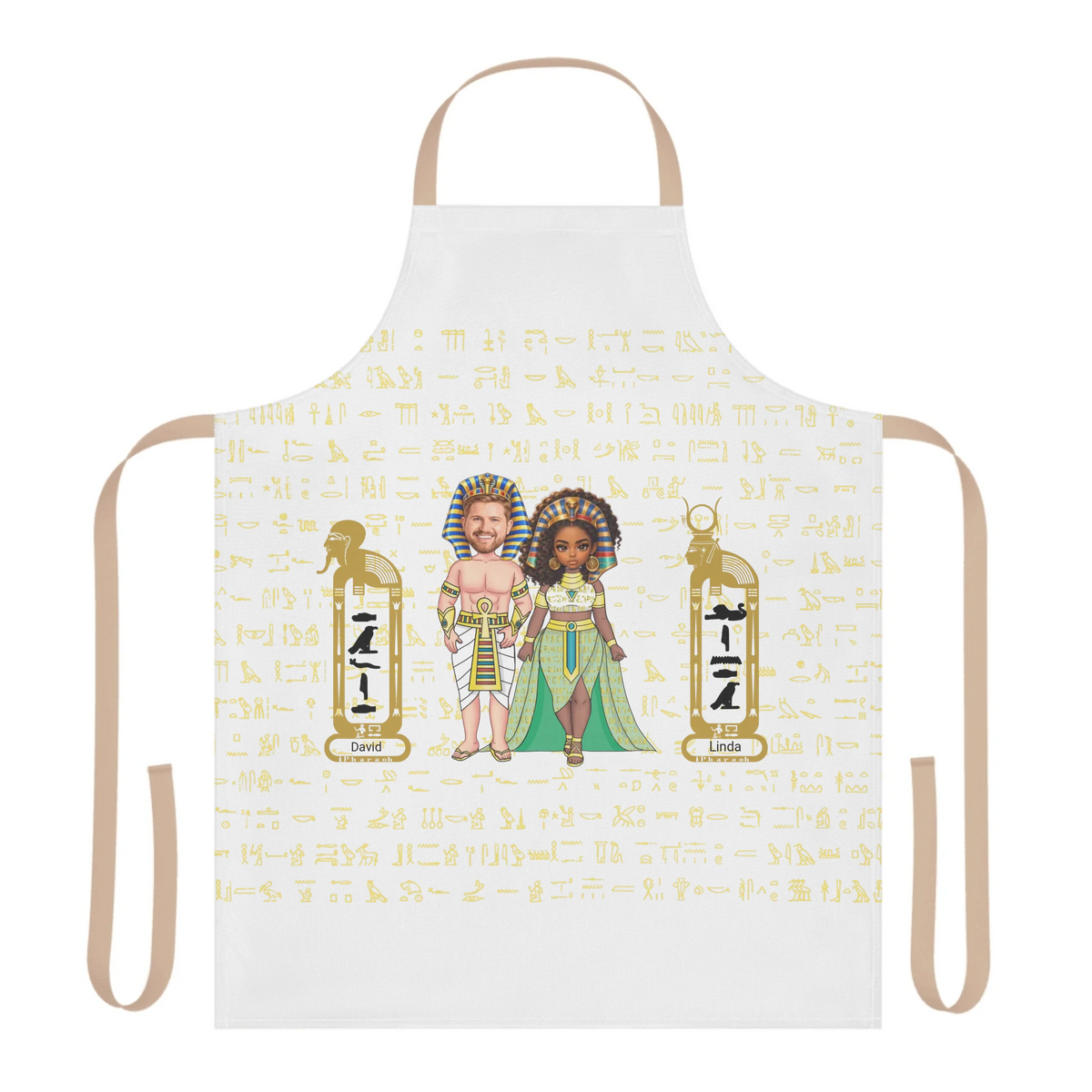 Personalized Couple's 5-Color Strap Apron with Custom Photo, Christmas Gift for Couples, Custom Your Name and Custom Face Design