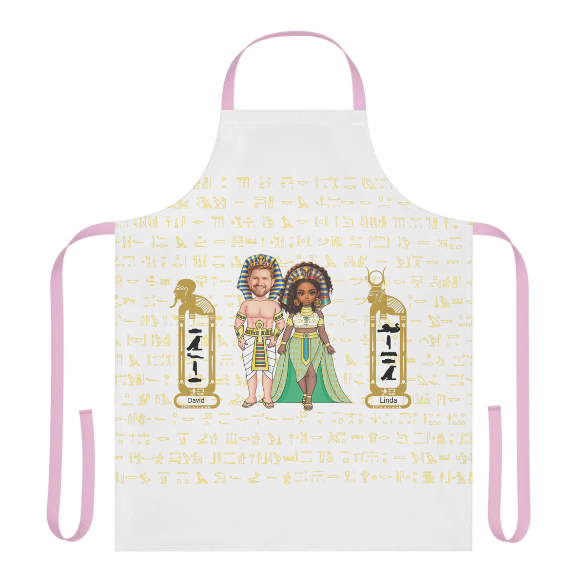 Personalized Couple's 5-Color Strap Apron with Custom Photo, Christmas Gift for Couples, Custom Your Name and Custom Face Design