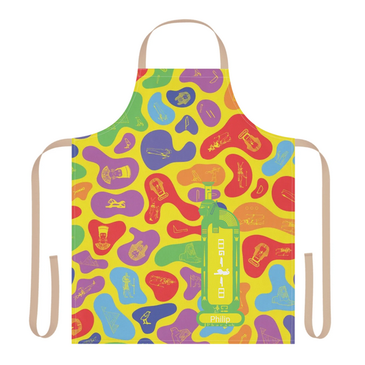 Women's Camouflage 5-Color Strap Apron, Christmas Gift for Her, Personalized Custom Name, Prism Spectrum