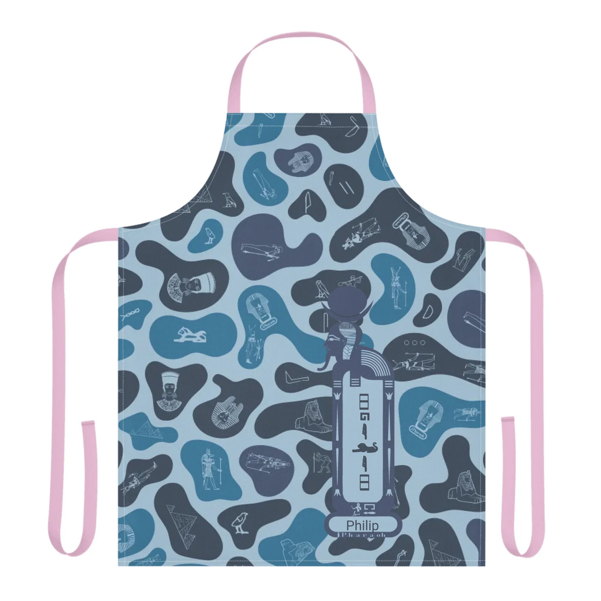 Women's Camouflage 5-Color Strap Apron, Christmas Gift for Her, Personalized Custom Name, Deep Ocean