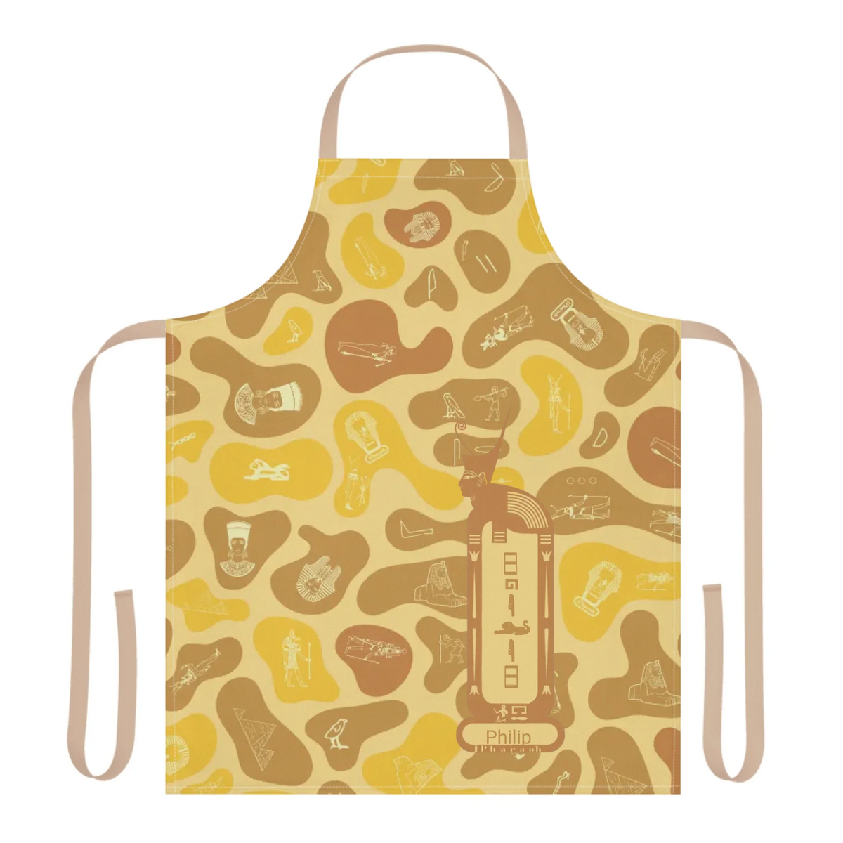 Women's Camouflage 5-Color Strap Apron, Christmas Gift for Her, Personalized Custom Name, Desert Sand