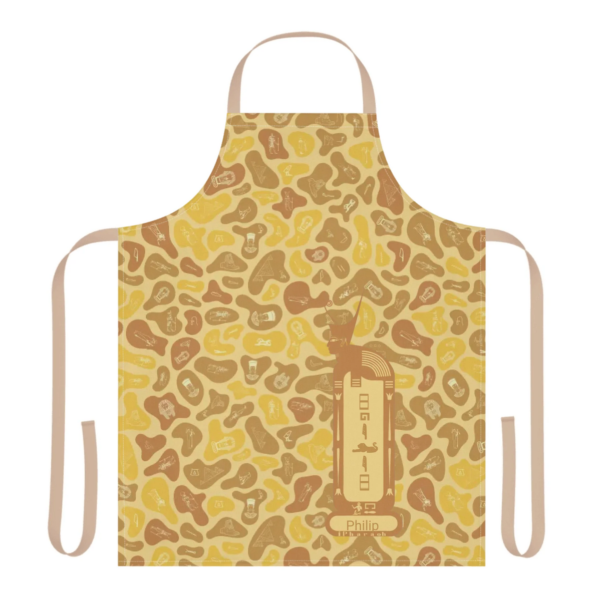 Women's Camo 5-Color Strap Apron, Christmas Gift for Her, Personalized Custom Name, Desert Sand