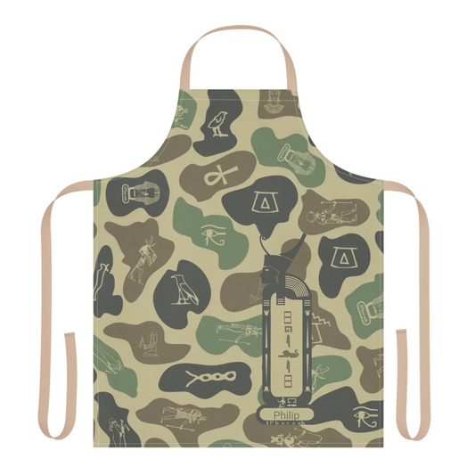 Women's Camouflage 5-Color Strap Apron, Christmas Gift for Her, Personalized Custom Name, Olive Drab