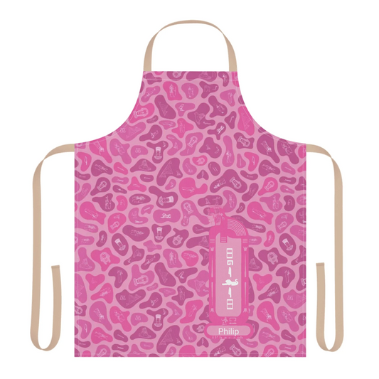 Women's Camo 5-Color Strap Apron, Christmas Gift for Her, Personalized Custom Name, Vibrant Lotus
