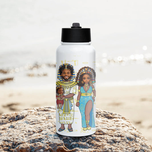Personalized New Parent Water Bottle with Straw Lid, Christmas Gift, Custom Your Name and Custom Face Baby Insulated Bottle