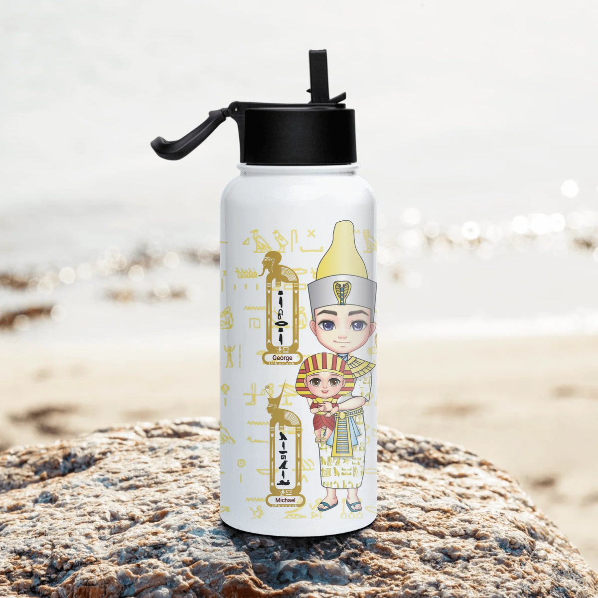 Personalized New Parent Water Bottle with Straw Lid, Christmas Gift, Custom Your Name Baby Insulated Bottle