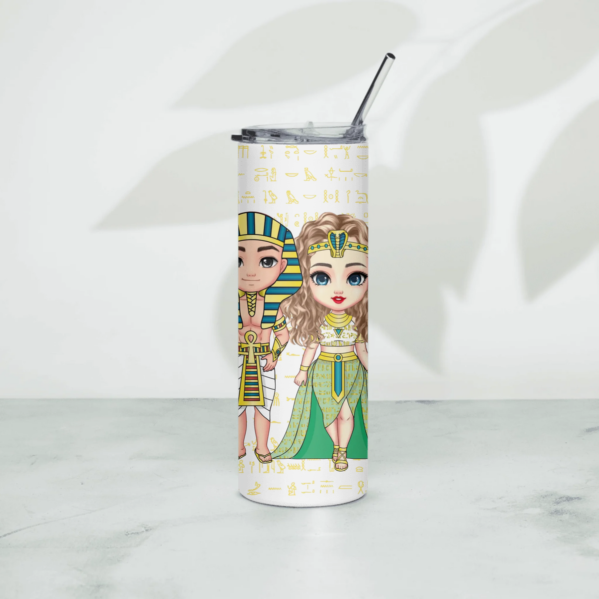 Personalized Couple's Chibi Stainless Steel Tumbler, Christmas Gift for Couples, Custom Your Name Insulated Tumbler