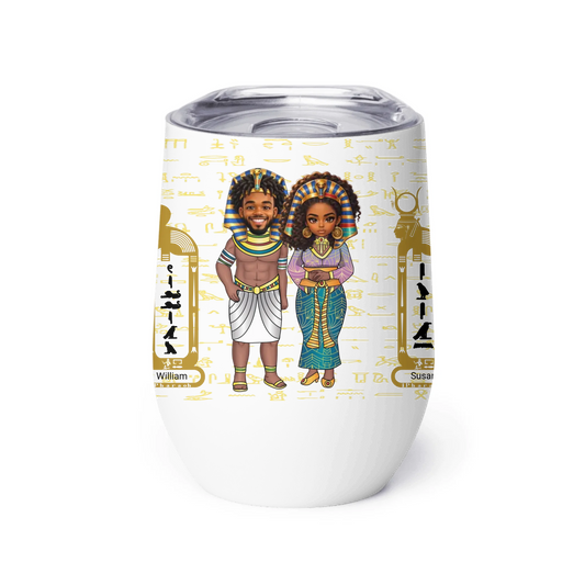 Personalized Grandparents Wine Tumbler, Christmas Gift for Grandparents, Custom Your Name and Custom Face Insulated Wine Tumbler