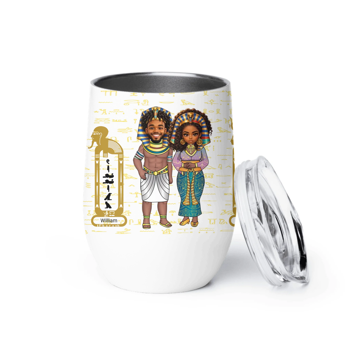 Personalized Grandparents Wine Tumbler, Christmas Gift for Grandparents, Custom Your Name and Custom Face Insulated Wine Tumbler