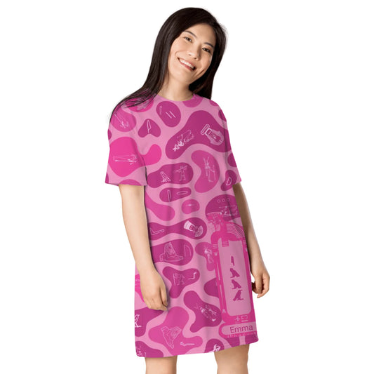 Personalized T-Shirt Dress mockup with custom name and photo print - unique gift for couples, family and friends