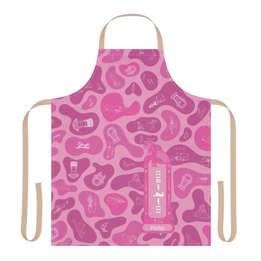 Printed apron with a custom name and photo, personalised kitchen gift for chefs, him and her