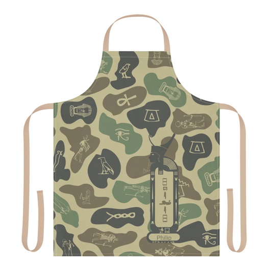 Printed apron with a custom name and photo, personalised kitchen gift for chefs, him and her