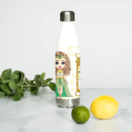 Stainless steel water bottle with a custom name and photo print, personalised gift for him and her